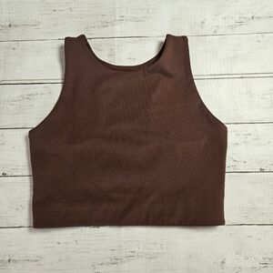 Girlfriend Collective‎ Dylan Tank Bra Brown Size Medium